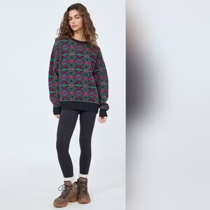 ARITZIA TNA Layton Knit 100% Merino Wool Argyle Sweater size S